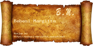 Bebesi Margitta névjegykártya